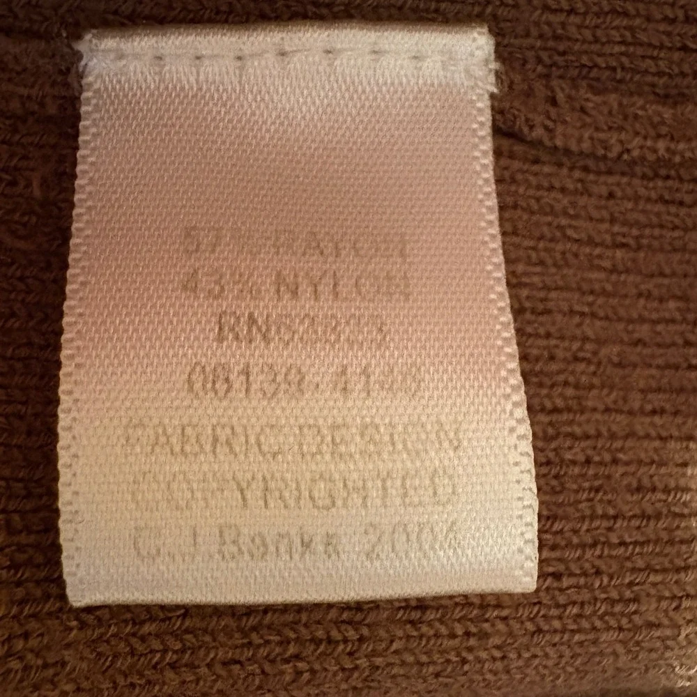 Vintage 2004 CJ Banks Hand Embroidered Cardigan Sweater‎ Brown Striped Bows 1X